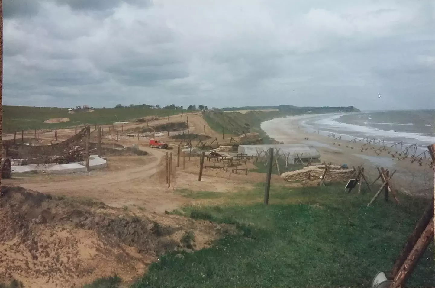 Ballinesker beach with film set equipment